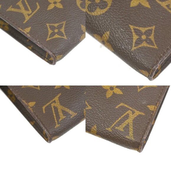 LOUIS VUITTON Logo BUCKET GM Pouch Bag Monogram Leather Brown France 60ZA160 - Picture 13 of 13